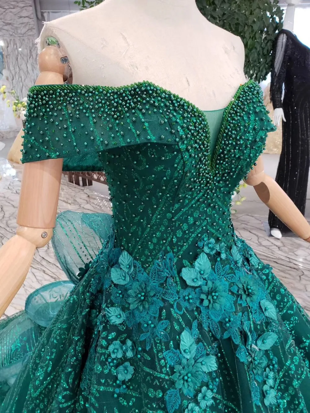 Блестящее кружевное платье CloverBridal с жемчужинами и цветами женское 2019 50 см со
