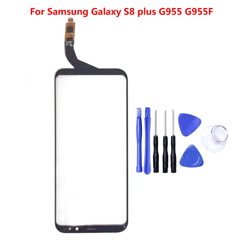 

Сменная сенсорная панель для Samsung Galaxy S8 Plus G955, Черная передняя внешняя стеклянная линза с инструментами, Черная