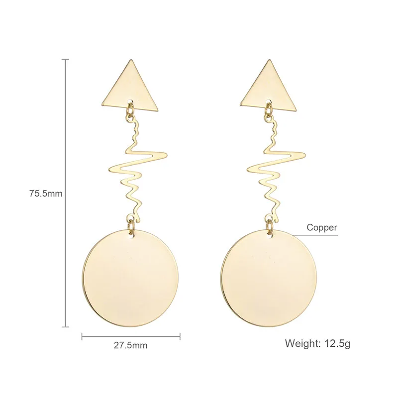 Круглый кулон длинные свисающие серьги для женщин ювелирное изделие Новые