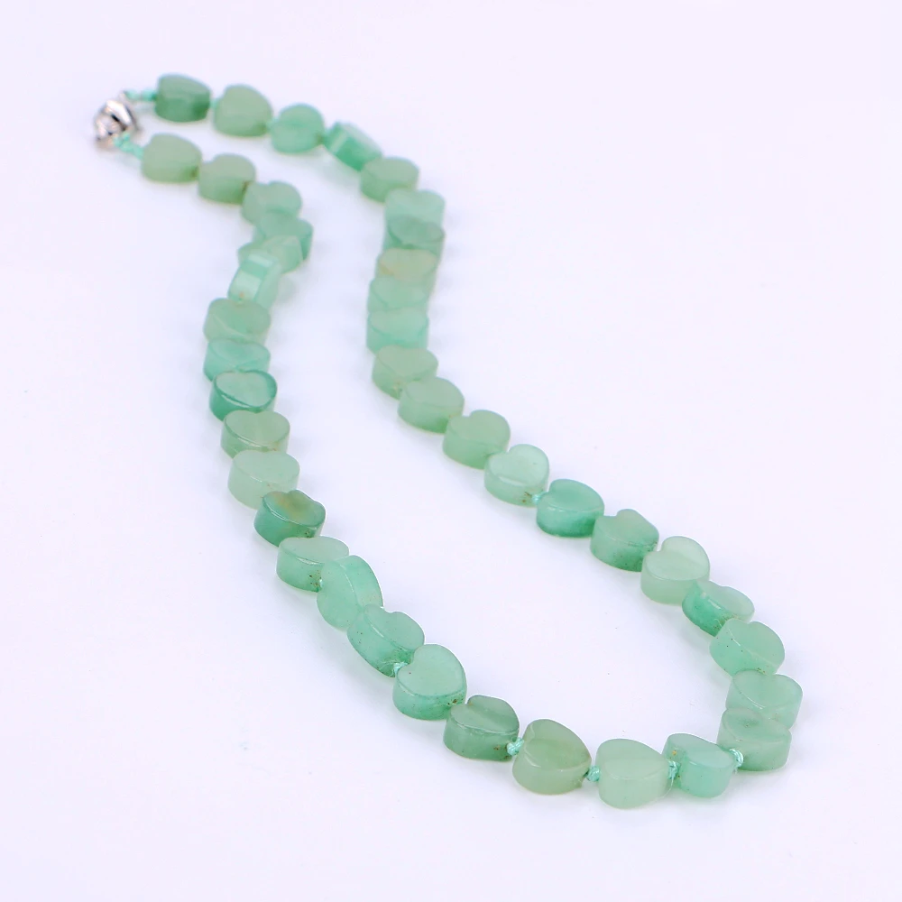 Yumten Aventurine Jade Necklace Power Chakra Healing Stones Heart Love Crystal Womens Jewelry Zelda Skyrim Kpop Wholesale 5 PCS | Украшения