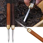 Чайный нож из нержавеющей стали, игольчатый нож с деревянной ручкой, чайные инструменты для Пуэра, коническая игла, инструмент для разрыва чайного кирпича, профессиональный инструмент