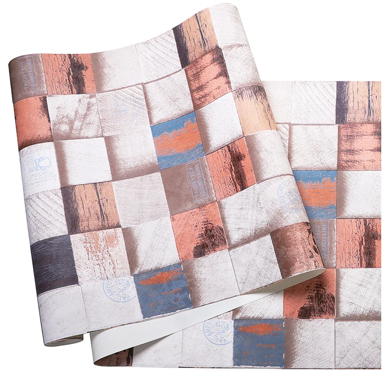 Винтажная деревенская 3D деревянная настенная бумага домашний декор промышленно