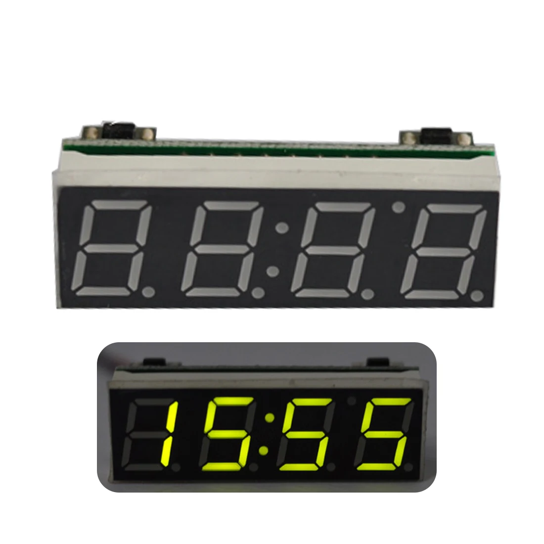 Backlit Green Светодиодный DIY 3 в 1 цифровые часы температура и напряжение модуль электронный Высокоточный DC 7-20 в - Цвет: Backlit Green
