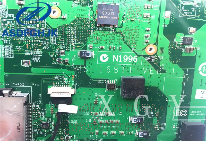 Ноутбук motherbard MS-1681 для MSI A6200 материнская плата Ms-16811 1 DDR3 интегрированный 100%