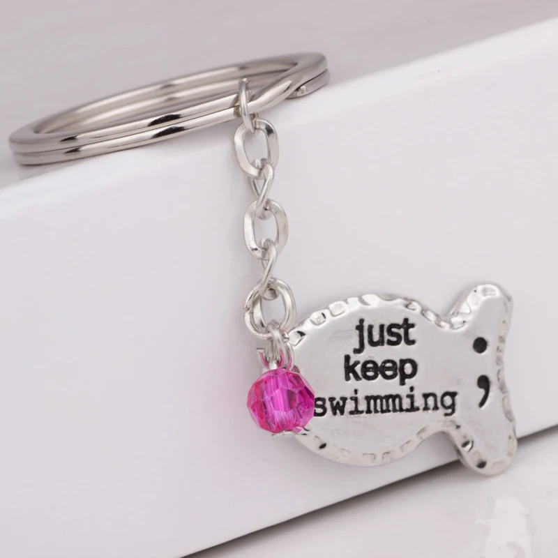 2016 буквенный брелок &quotJust keep swimming&quot энергетические брелки с запятой модные