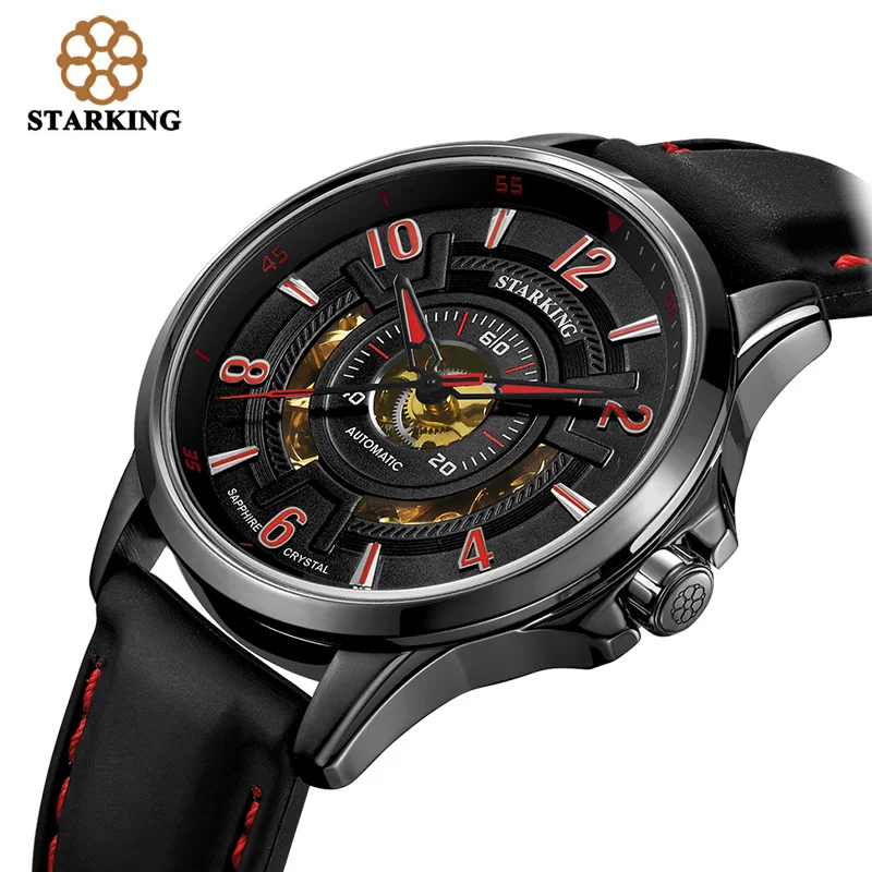 Мужские часы STARKING механические спортивные силиконовые 5ATM AM0237|watch dual|watch acrylicwatches