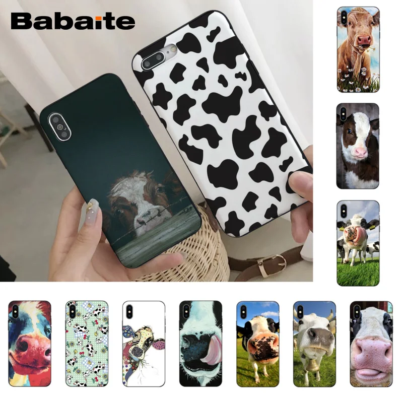 Классический чехол для телефона Babaite Cow высокого качества iPhone X XS XR XSMax 6 6S 7 7plus 8 8Plus