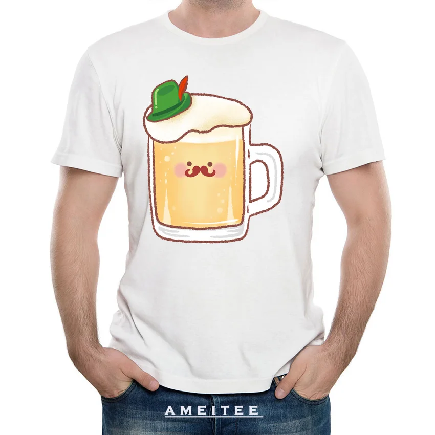 Harajuku design I Love German Beer cartoon T-Shirt Novelty fashion men t-shirt man Tops summer hipster cool boy Tees | Мужская одежда