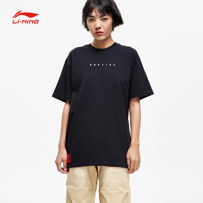 Женская баскетбольная Футболка Li-Ning BAD FIVE 100% хлопок дышащая свободная с