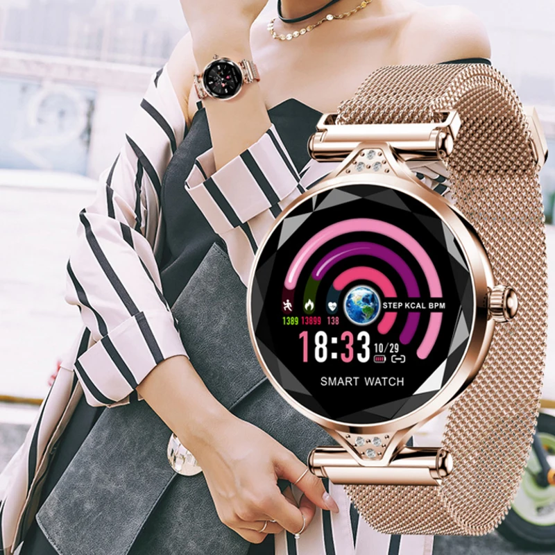 Женские часы с цветным экраном Женский умный Браслет пульсометр кровяное