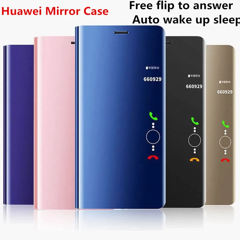 

Flip-back Response Smart flip Cover for HUAWEI Mate 10 9 Pro Mate 8 for HUAWEI P20 Pro P10 P9 Plus Automatic Wake-up Mirror Case