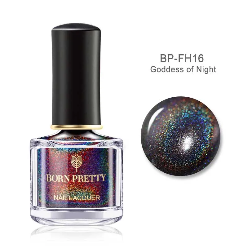 Color20 BORN PRETTY 6ml Iridescent Shiny Holographic Nail Polish Wonderworld Glitter Series Sequins Nail Art Lacquer Manicure Tools - Цвет: Color20