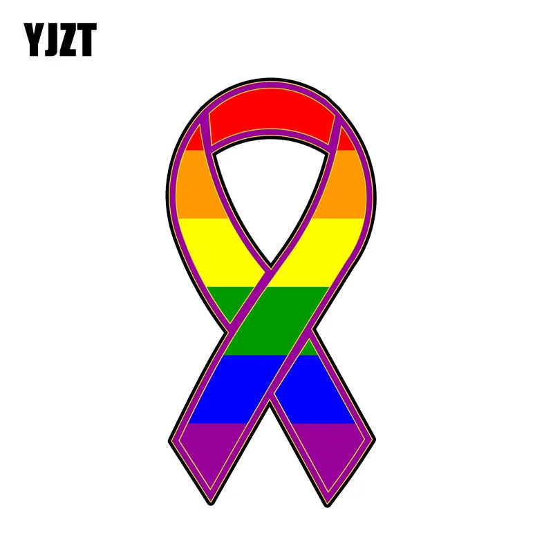 

YJZT 7.6CM*15.4CM Creative Pride Gay Rainbow Car Sticker PVC Decal 12-0964