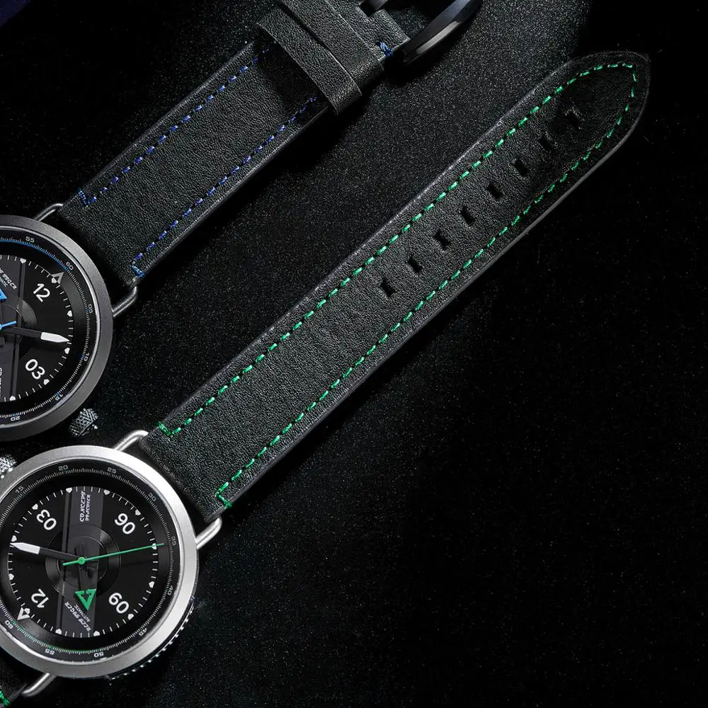 Набор из черного кожаного ремня и Reef Tiger Limited Edition Discover PVD|Мужские механические