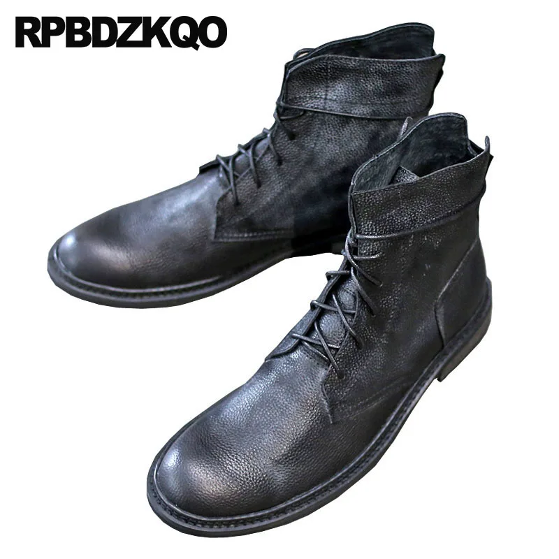 ботильоны зашнуровать 2018 Настоящая кожа короткие батильоны британский стиль