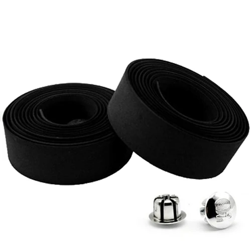 Black Tape VICTGOAL, цветная дорожная лента для руля велосипеда, ремень для велосипеда, велосипедная ручка из пробки, высокое качество, ручки для руля, ленты, обёрточная бумага, 2 бара - Цвет: Black Tape