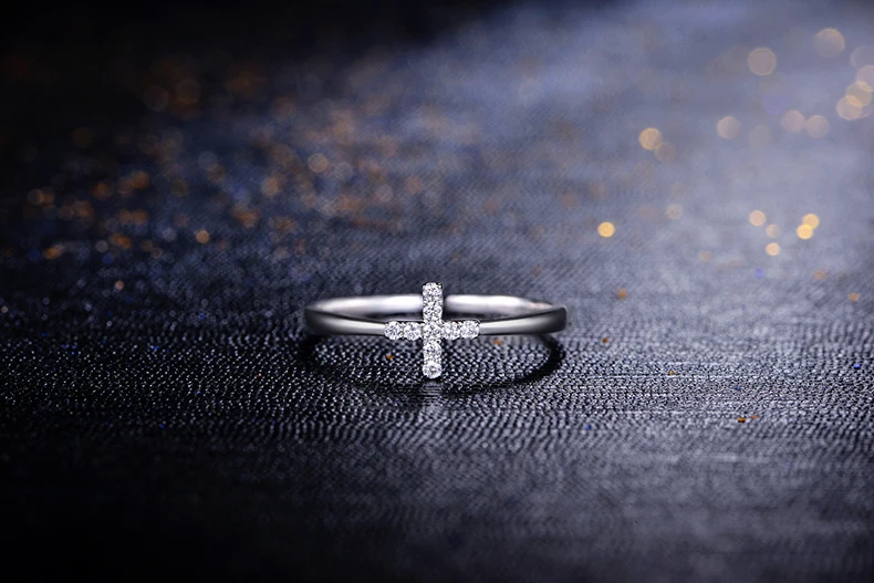 Кольцо ZOCAI в форме Креста натуральное бриллиантовое кольцо 0 05 карата из