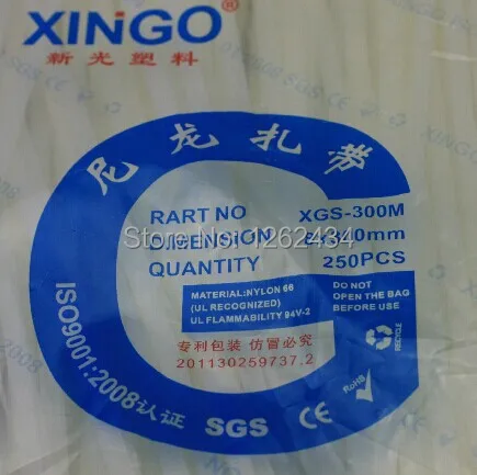 Нейлоновые кабельные стяжки XGS-300M 8x300, самоблокирующиеся кабельные стяжки из пластика, обвязочная лента, линия луча с 8*300 международным стандартом
