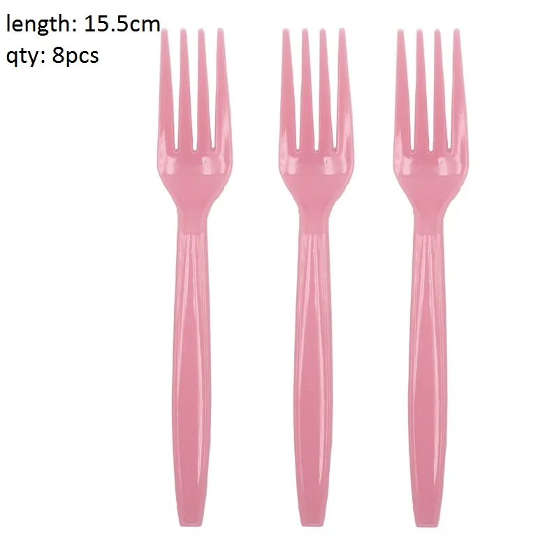 pink forks Это мальчик девочка детская душевая Посуда декоративная бумага для вечеринок баннер соломинки салфетки пластиковая скатерть и набор столовых приборов - Цвет: pink forks