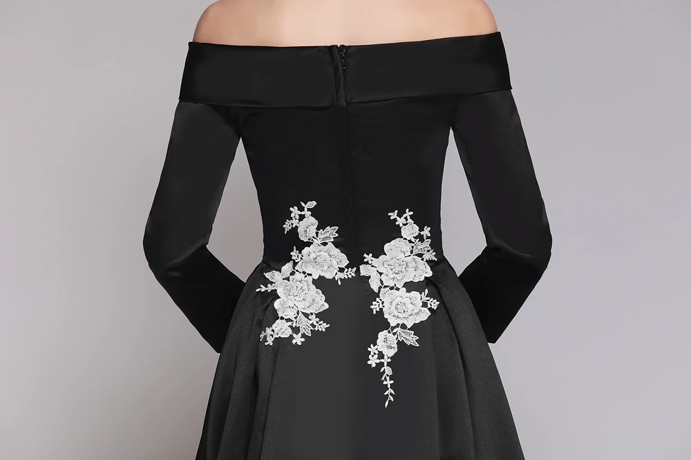 Просвет Простой Черный Туфли на выпускной из сатина платье с вырезом лодочкой