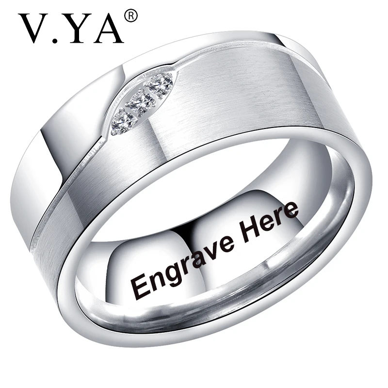 Простые мужские кольца V.YA в стиле панк из нержавеющей стали модное Золотое