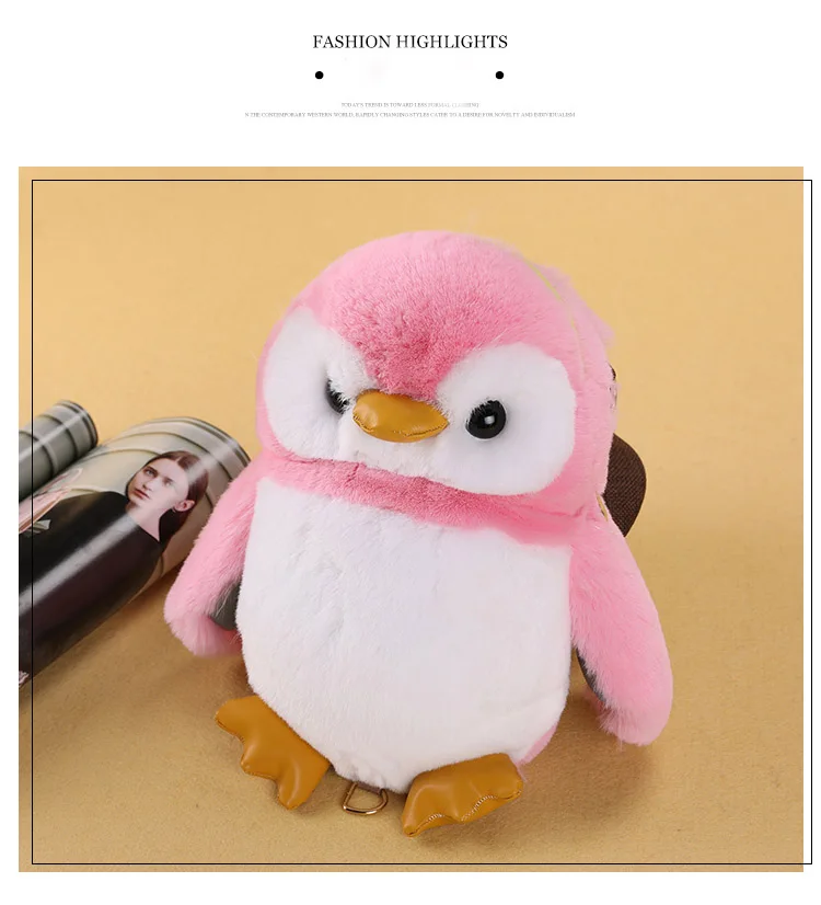 Wenjie brother penguin Детская сумка из искусственного меха, детские сумки через плечо, сумка-мессенджер, сумка на плечо с милым кроликом для девочки