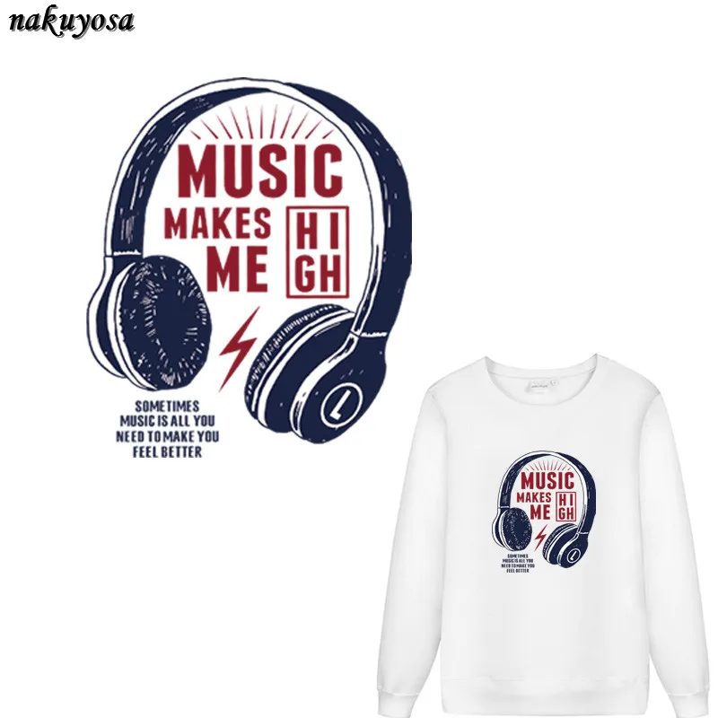 5 шт. Новое поступление Модная Музыкальная гарнитура утюжок на заплатках сделай