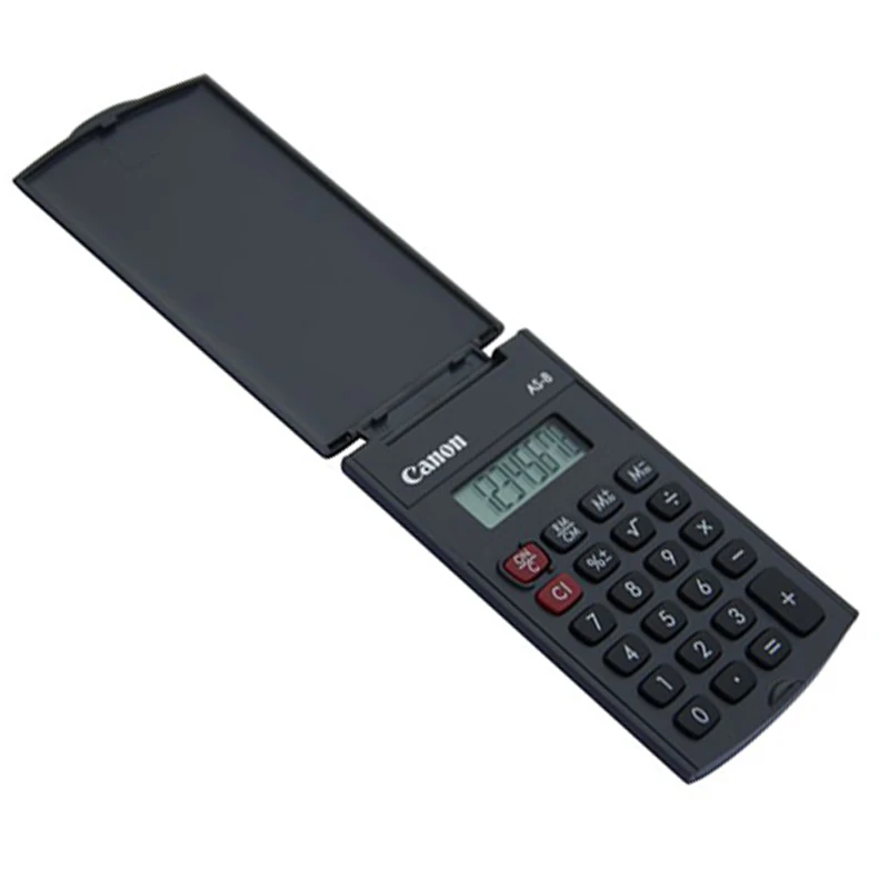 1pcs Canon AS-8 Rotating Hard Cover Calculator Mini Portable Daily Travel Office Computer