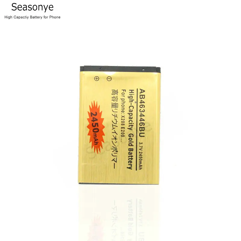 10 шт./лот 2450 мАч AB463446BU Золотая сменная батарея для Samsung SGH E251 E258 E350 E428 E500 E900 E908 M620 C512