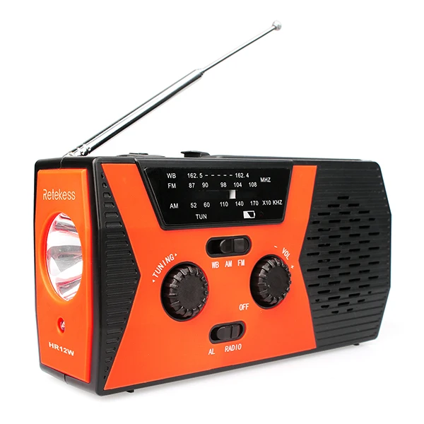 Retekess HR12W ручной Солнечный радио аварийный цифровой дисплей FM AM NOAA SOS фонарик лампа для чтения для семьи кемпинга