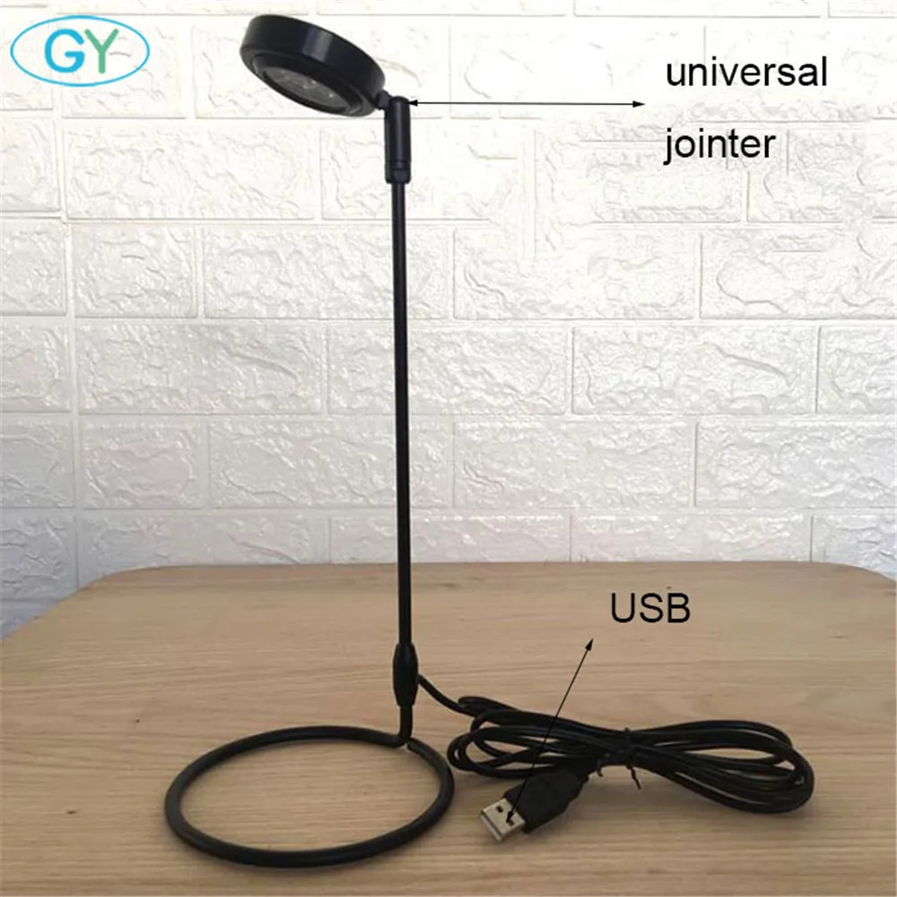 USB jointer Светодиодный лампа для выращивания 5В USB или 220 переходник для рабочего стола, выращивание комнатных растений огни с защитой от повреждений и кольцом База Светодиодный Grow свет для аквариума - Испускаемый цвет: USB jointer