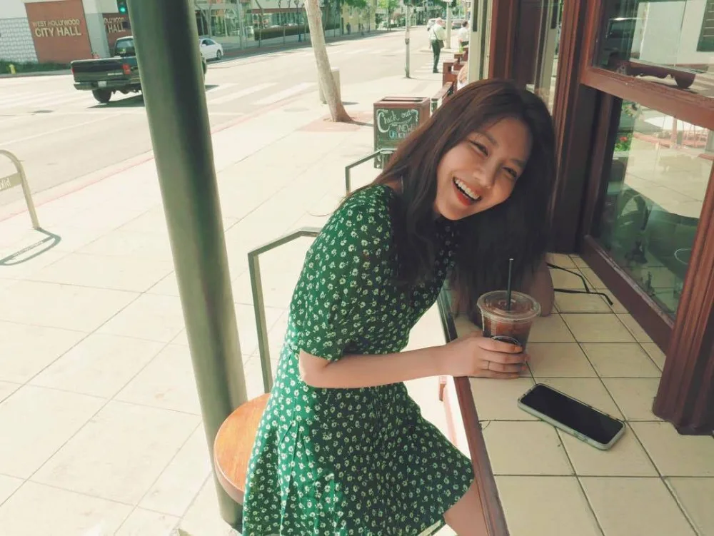 Soo Young the same green daisy/платье с v-образным вырезом для женщин; летнее платье в Корейском стиле; подарки на день рождения; Рождественская одежда