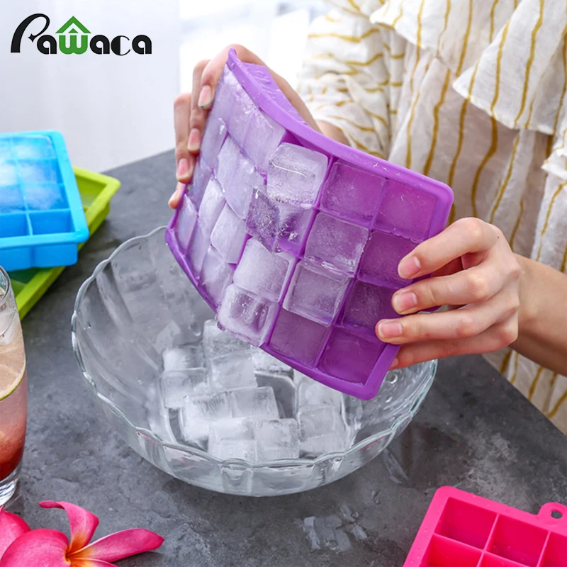 Форма для льда 24 кубика квадратная силиконовая форма лоток легко снимается