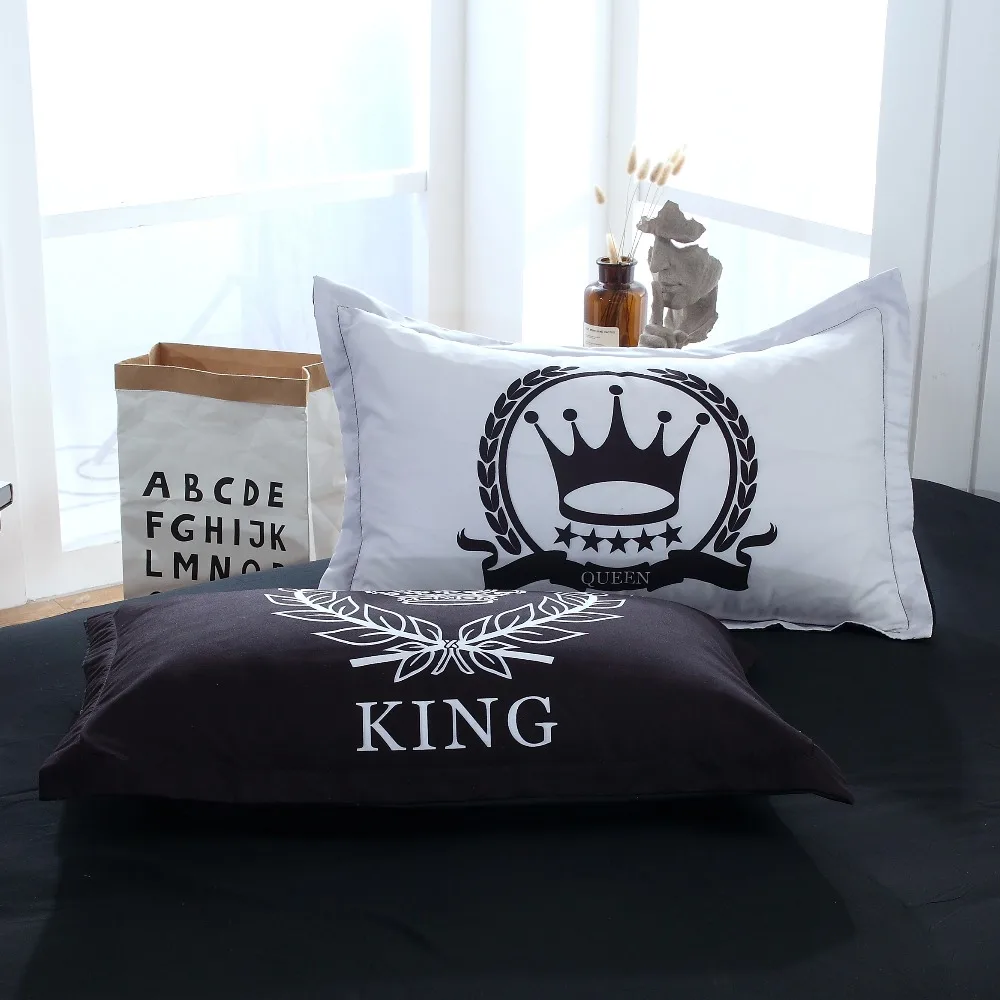 3D ее король печатных постельное белье набор Король Королева двойной размер 3/4 шт