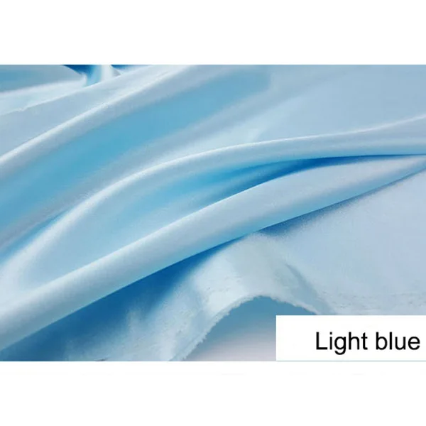 Light blue Микро-эластичный имитированный шелк атласная ткань для платья невесты из плотного шармеза для свадебного платья двора - Цвет: Light blue