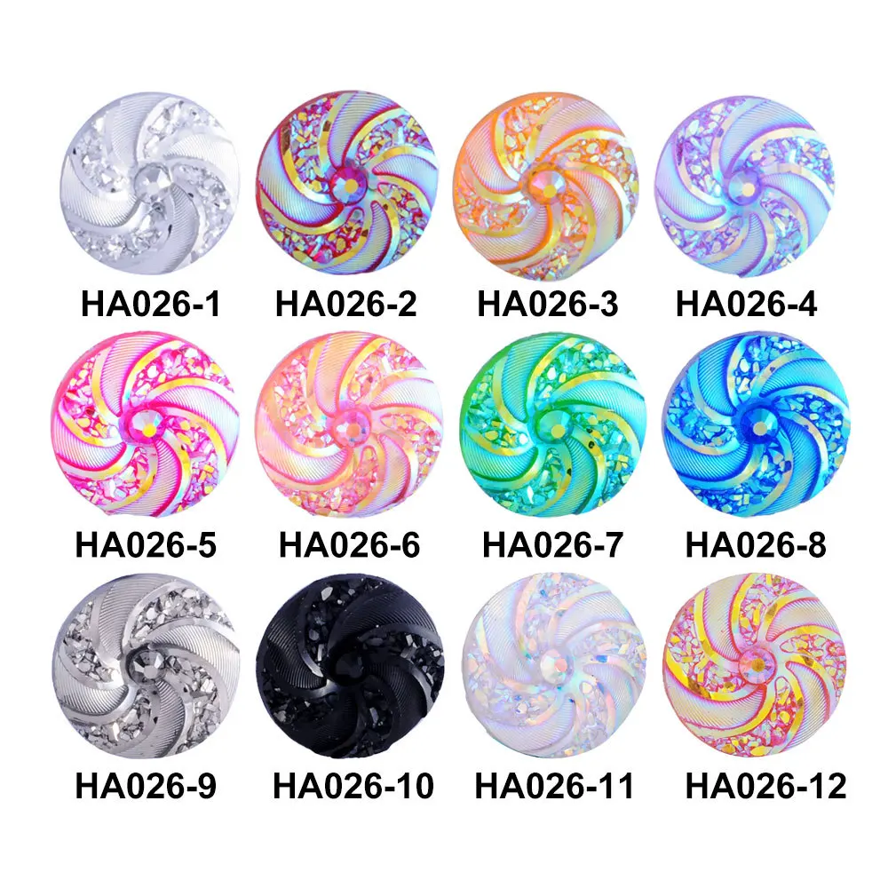 

100pcs Shiny Spiral Diamond Resin Round Craft Decoration Flatback Flat Back Resin Cabochon DIY Embellishment Scrapbooking:16mm