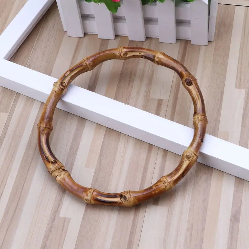 1 x круглая бамбуковая сумка ручка для Сумочка ручной работы DIY сумки аксессуары