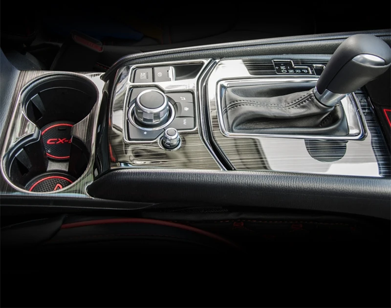 Black Для Mazda CX-5 CX5 CX 5 ABS хромированный автомобильный Средний CD центр управления аксессуары для салона автомобиля - Цвет: Black