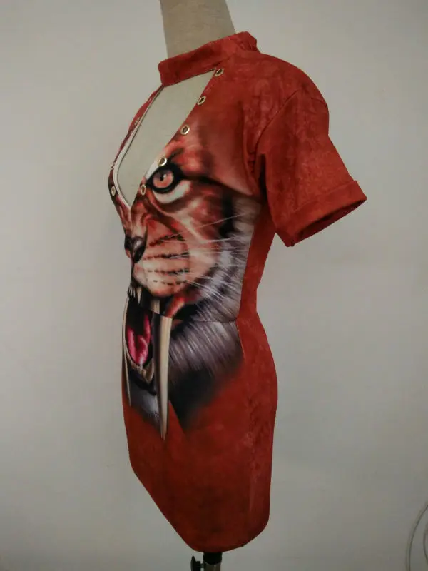 JRRY/Новинка женские платья из двух частей с коротким рукавом и животным принтом