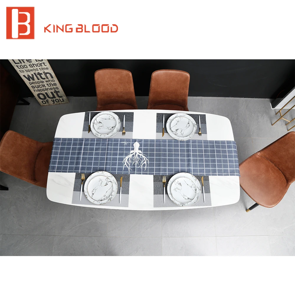 

Simple style dining room furniture marble dining table set