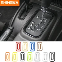 shineka abs car gear shift box panel trim cover frame for jeep wrangler jk 2011 2017 car styling interior accessories
