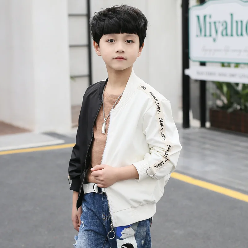 JIORMY 2019 autumn new fashion boys jackets big children's letter stitching zipper outerwears kids tops clothes |