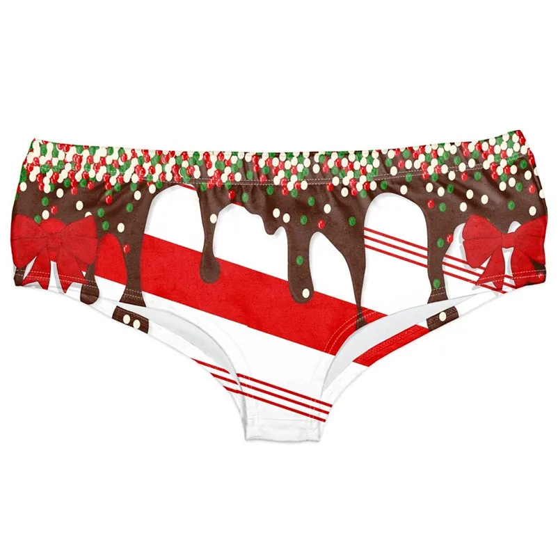 Big gift Ladies Hipsters Panties Christmas Themed Women sexy print Seamless Underwear Thongs G-String #15A |