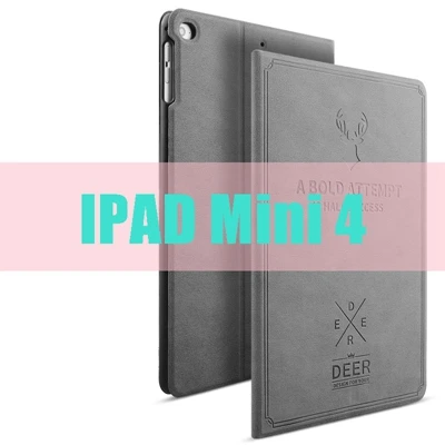 For mini 4 Тонкий олень для iPad mini 4 Флип Стенд Funda чехол из искусственной кожи чехол для iPad mini 1 2 3 4 умный защитный чехол - Цвет: For mini 4