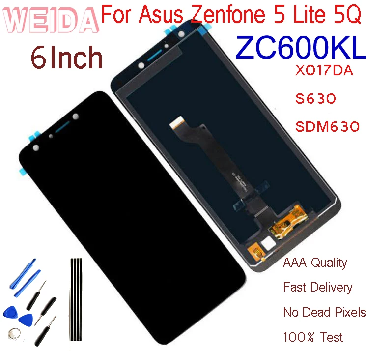 Оригинальный 6 0 &quotэкран для Asus Zenfone 5 Lite 5Q ZC600KL X017DA S630 SDM630 ЖК дисплей дигитайзер