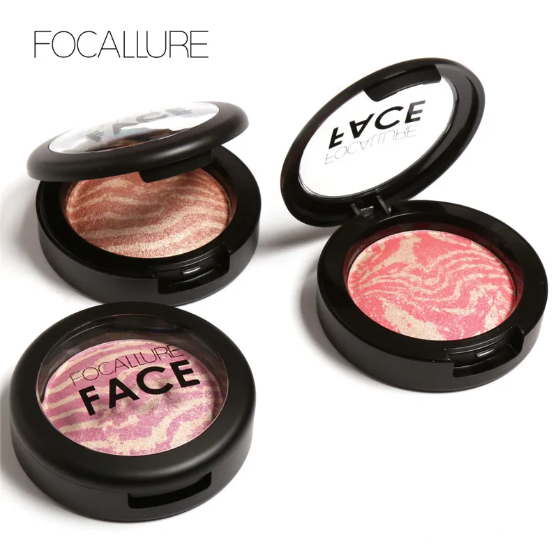 FOCALLURE, 6 цветов, румяна для макияжа, косметика, натуральные Запеченные Румяна, пудра, палитра, очаровательные Румяна для лица