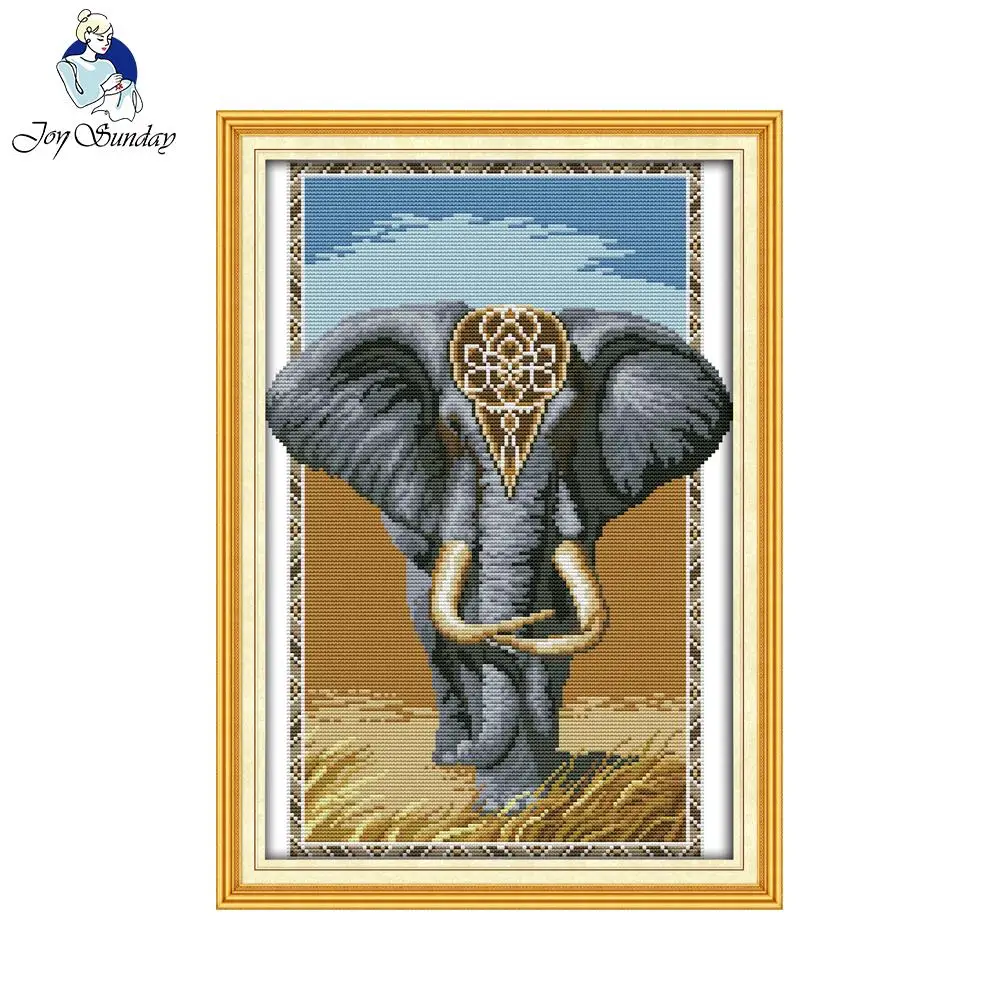 Набор для вышивки крестиком Joy Sunday Elephant King 11CT 14CT|joy sunday|cross stitch kitsprinted cross |
