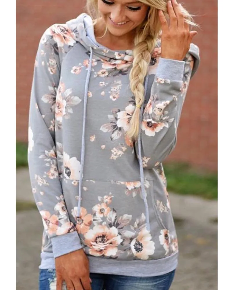 Новинка 2019 модные женские свитшоты Hitmebox с длинным рукавом и цветочным принтом