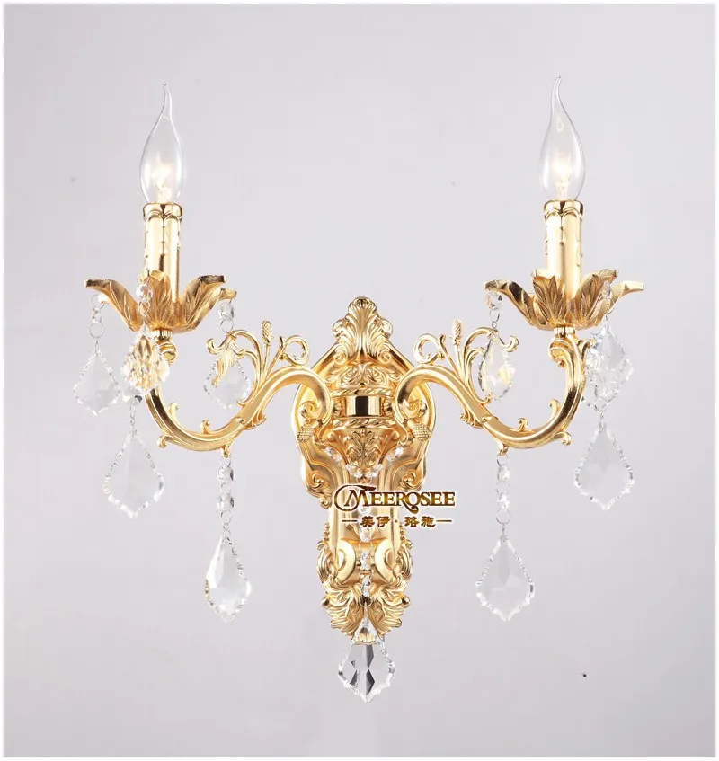 

Classical Wall Lamp Vintage Crystal Wall Light Brass Color Wall Sconces Lamp Bronze Deco Wall Penteadeira Brackets Bedroom Light