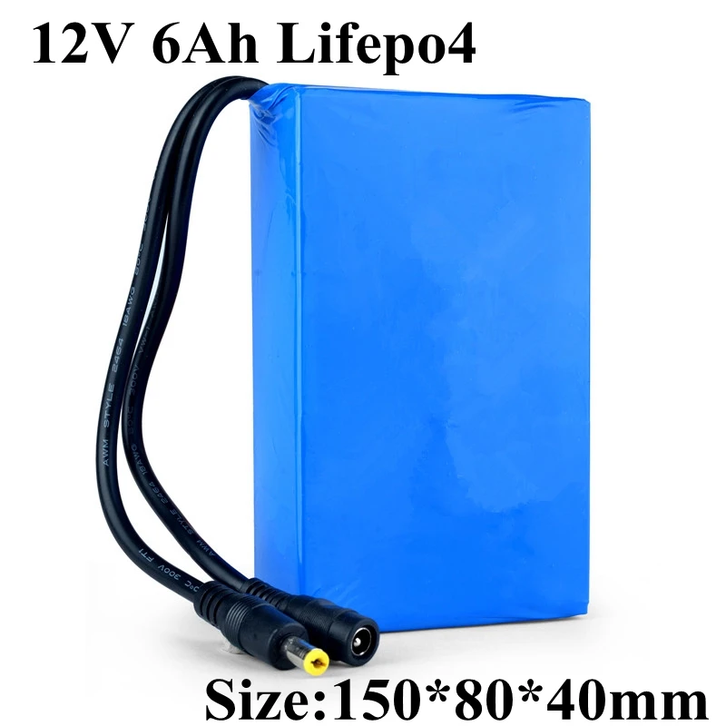 4S 12 V 6Ah 12 V Портативный Перезаряжаемый литиевый Lifepo4 аккумулятор CCTV монитор охотничий фонарик Led power